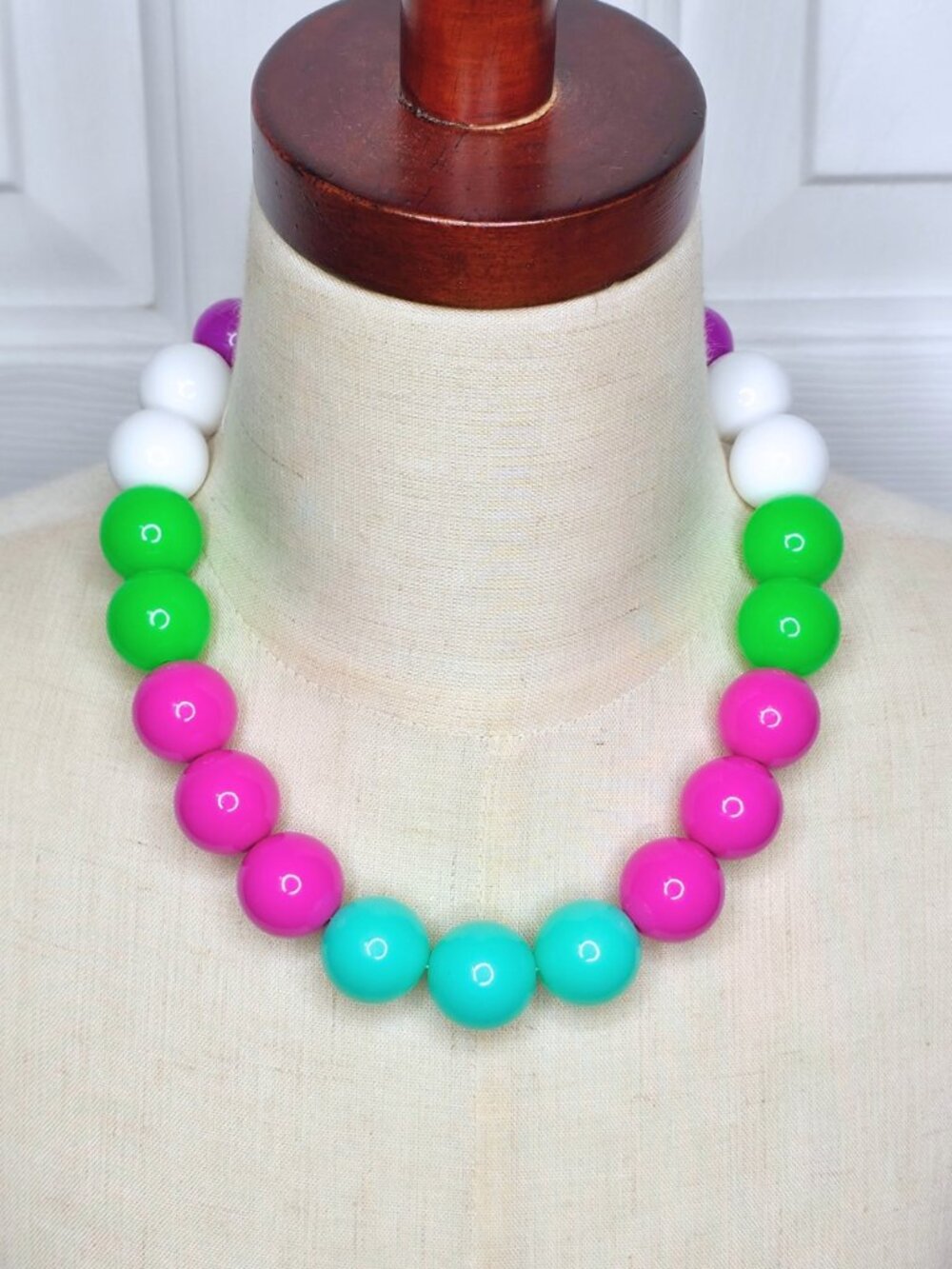 Neon Color Block Magnetic Chunky Necklace